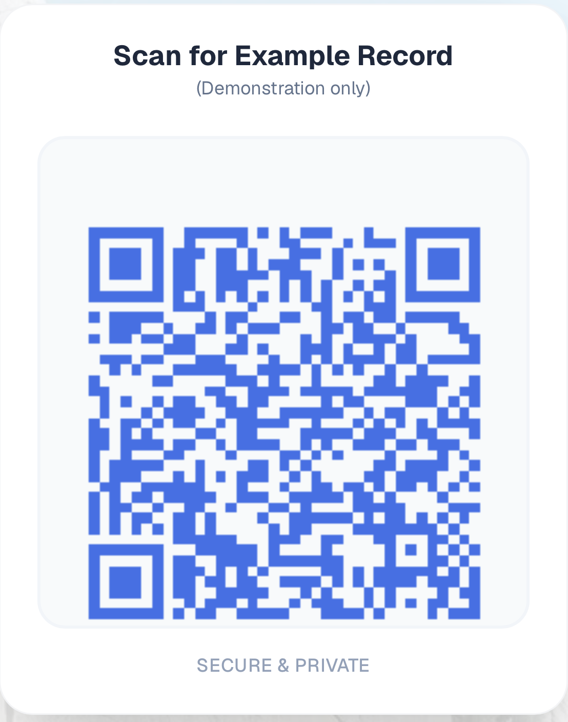 Example Anonamed QR code demonstration record